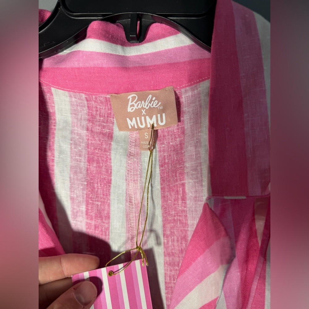 Barbie x Mumu Bicoastal Linen Blend Blazer Romper Size Small - Picture 4 of 6